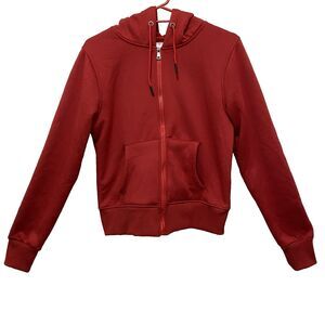 Pop-Up Women’s Zip Up Hoodie Fleece Lined Soft Jacket  SizeM Red
